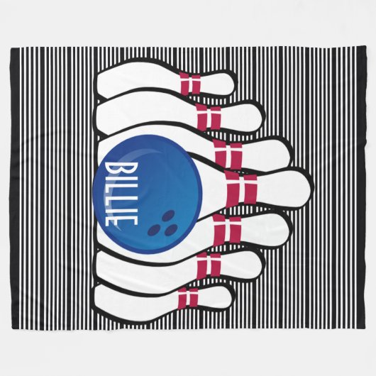 Bowling Design Fleece Blanket Deken (Voorkant (Horizontaal))