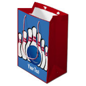 Bowling Design Gift Bag Medium Cadeauzakje (Voorkant Gekanteld)