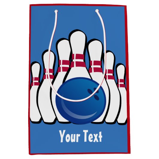 Bowling Design Gift Bag Medium Cadeauzakje (Voorkant)