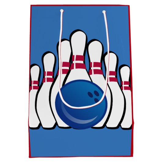Bowling Design Gift Bag Medium Cadeauzakje (Achterkant)
