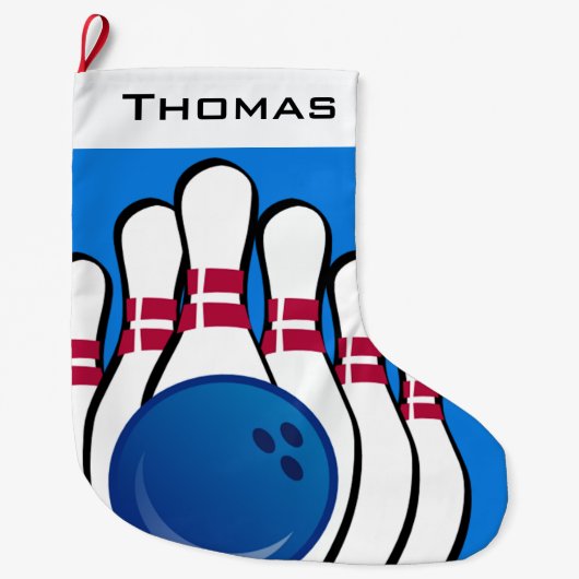 Bowling Design Large Kerstmis Stocking Grote Kerstsok (Voorkant)