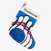 Bowling Design Large Kerstmis Stocking Grote Kerstsok (Voorkant (Hangend))