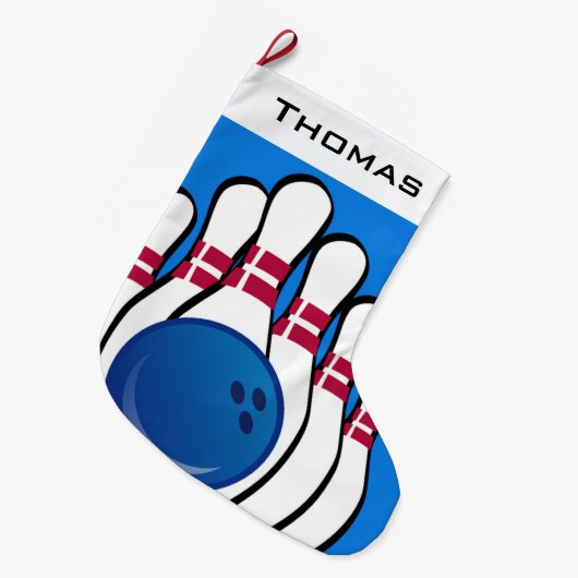 Bowling Design Large Kerstmis Stocking Grote Kerstsok (Voorkant (Hangend))