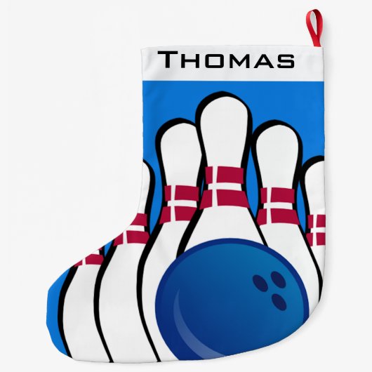 Bowling Design Large Kerstmis Stocking Grote Kerstsok (Achterkant)