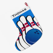 Bowling Design Large Kerstmis Stocking Grote Kerstsok (Achterkant (Hangend))