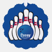 Bowling Design Papier Ornament Kaart (Voorkant)