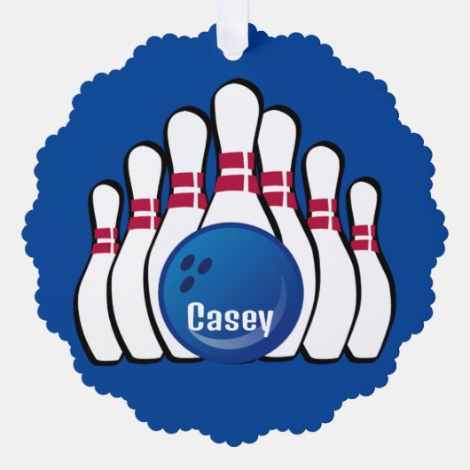 Bowling Design Papier Ornament Kaart (Voorkant)