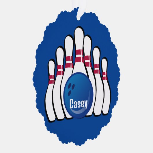 Bowling Design Papier Ornament Kaart (Rechts)