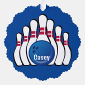 Bowling Design Papier Ornament Kaart (Achterkant)