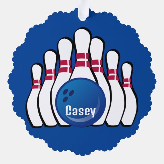 Bowling Design Papier Ornament Kaart (Achterkant)