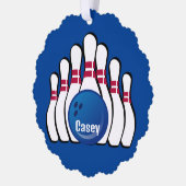 Bowling Design Papier Ornament Kaart (Links)