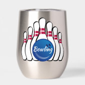 Bowling Design Thermische Wijn Tumbler (Achterkant)