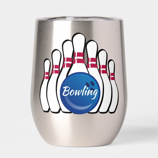 Bowling Design Thermische Wijn Tumbler (Achterkant)