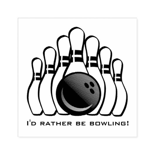 Bowling Design Wooden Stempel (Afrduk)