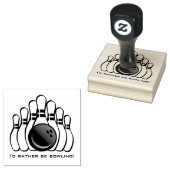 Bowling Design Wooden Stempel (Gestempeld)