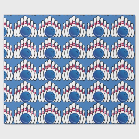Bowling Design Wrapping Paper Cadeaupapier (Vlak)
