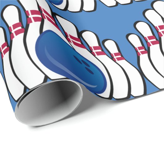 Bowling Design Wrapping Paper Cadeaupapier (Rol Hoek)