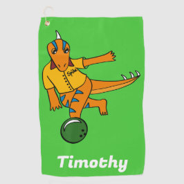 Bowling Dinosaur Cartoon Gepersonaliseerde Bowlers Golfhanddoek