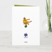 Bowling Dinosaur Cartoons Gepersonaliseerde Bowler Kaart (Achterkant)