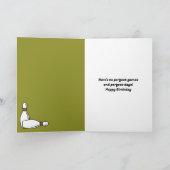 Bowling Dinosaur Cartoons Gepersonaliseerde Bowler Kaart (Binnen)