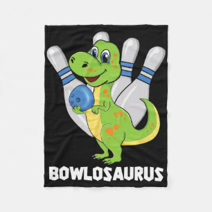 Bowling Dinosaur T-rex Bowlosaurus Player Party Ki Fleece Deken