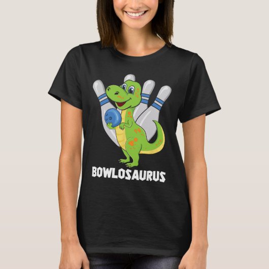 Bowling Dinosaur T-rex Bowlosaurus Player Party Ki T-shirt (Voorkant)