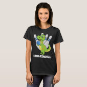 Bowling Dinosaur T-rex Bowlosaurus Player Party Ki T-shirt (Voorkant volledig)