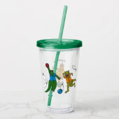 Bowling Dinosaurs Cartoons Gepersonaliseerde Bowle Acryl Drinkbeker (Achterkant)