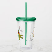 Bowling Dinosaurs Cartoons Gepersonaliseerde Bowle Acryl Drinkbeker (Rechts)