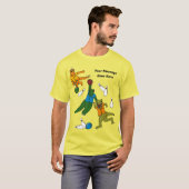 Bowling Dinosaurs Cartoons Gepersonaliseerde Bowle T-shirt (Voorkant volledig)