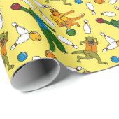 Bowling Dinosaurs Cartoons patterenden Bowlers Cadeaupapier (Rol Hoek)