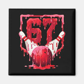 Bowling Drip Number 67 Player Or 67th Birthday Des Magneet (Voorkant)