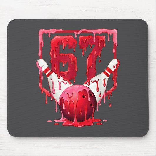 Bowling Drip Number 67 Player Or 67th Birthday Des Muismat (Voorkant)