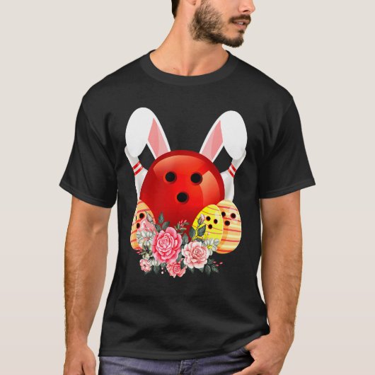 Bowling Easter Bunny Egg 2020 Rabbit Flowers Pasch T-shirt (Voorkant)