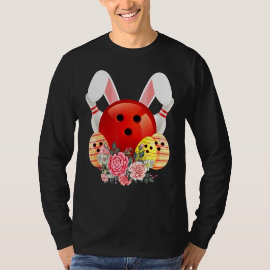 Bowling Easter Bunny Egg 2022 Rabbit Flowers Pasch T-shirt (Voorkant)