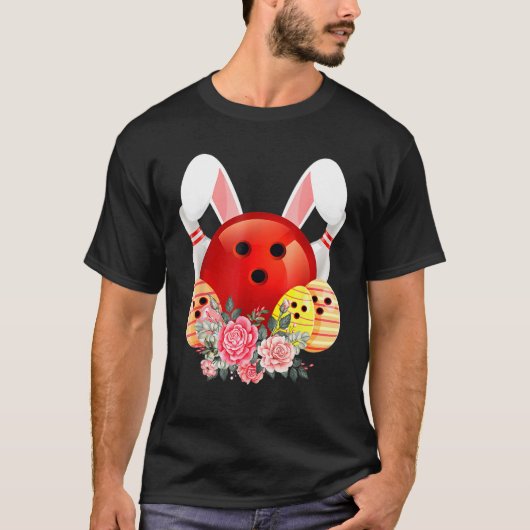 Bowling Easter Bunny Egg 2022 Rabbit Flowers Pasch T-shirt (Voorkant)