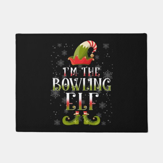 Bowling Elf Kerstmis Deurmat (Voorkant)