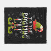 Bowling Elf Kerstmis Fleece Deken (Voorkant (Horizontaal))