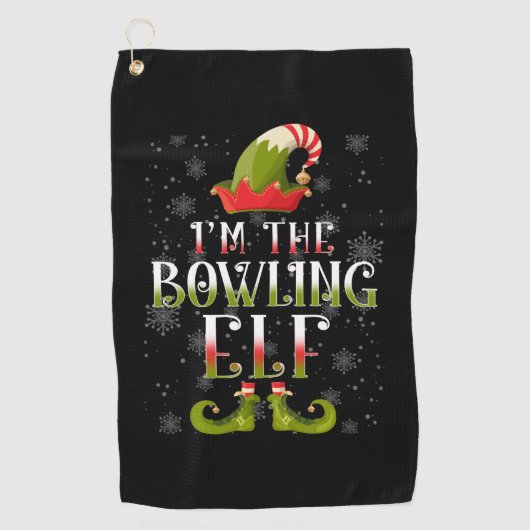 Bowling Elf Kerstmis Golfhanddoek (Voorkant)