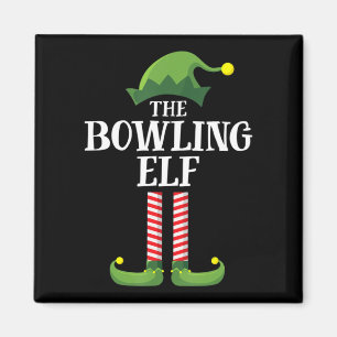 Bowling Elf Matching Family Group kerstparty Magneet