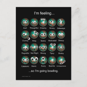 Bowling Emoties Poster Briefkaart
