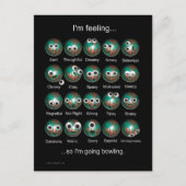 Bowling Emoties Poster Briefkaart (Voorkant)