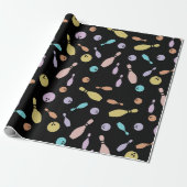 Bowling en balpatroon cadeaupapier (Uitgerold)