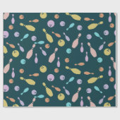 Bowling en balpatroon cadeaupapier (Vlak)