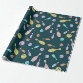 Bowling en balpatroon cadeaupapier (Uitgerold)