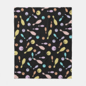 Bowling en balpatroon fleece deken (Voorkant)