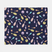 Bowling en balpatroon fleece deken (Voorkant (Horizontaal))