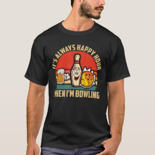 Bowling en Beer Drink Bowl Happy Hour Bowler T-shirt