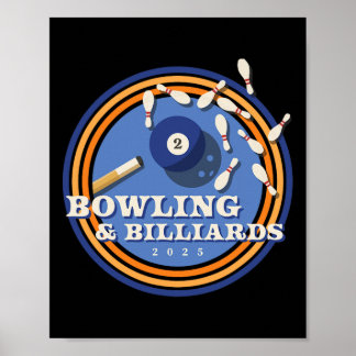 Bowling en biljart - 2 LL Poster