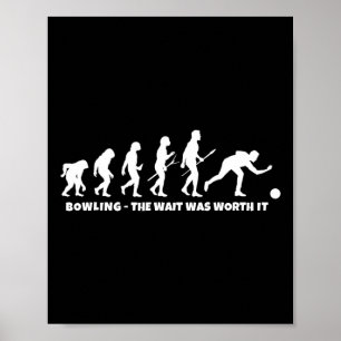 Bowling Evolutie - Grappige Bowler En Retro Bowlin Poster